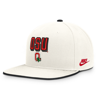 Men's Nike  White Ohio State Buckeyes Legacy Letter & Mascot Pro Snapback Hat