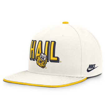 Men's Nike  White Michigan Wolverines Legacy Letter & Mascot Pro Snapback Hat