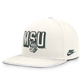 Men's Nike  White Michigan State Spartans Legacy Letter & Mascot Pro Snapback Hat