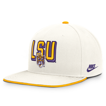 Men's Nike  White LSU Tigers Legacy Letter & Mascot Pro Snapback Hat