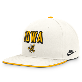 Men's Nike  White Iowa Hawkeyes Legacy Letter & Mascot Pro Snapback Hat