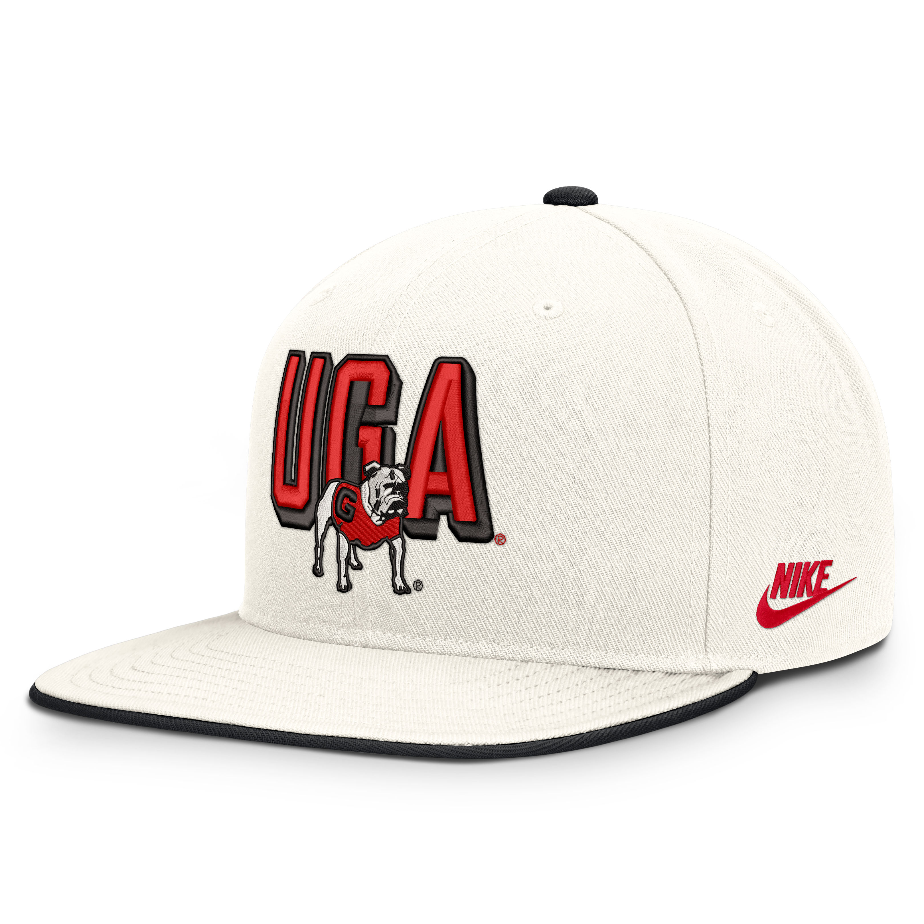 Men's Nike  White Georgia Bulldogs Legacy Letter & Mascot Pro Snapback Hat