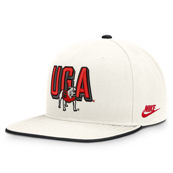 Men's Nike  White Georgia Bulldogs Legacy Letter & Mascot Pro Snapback Hat