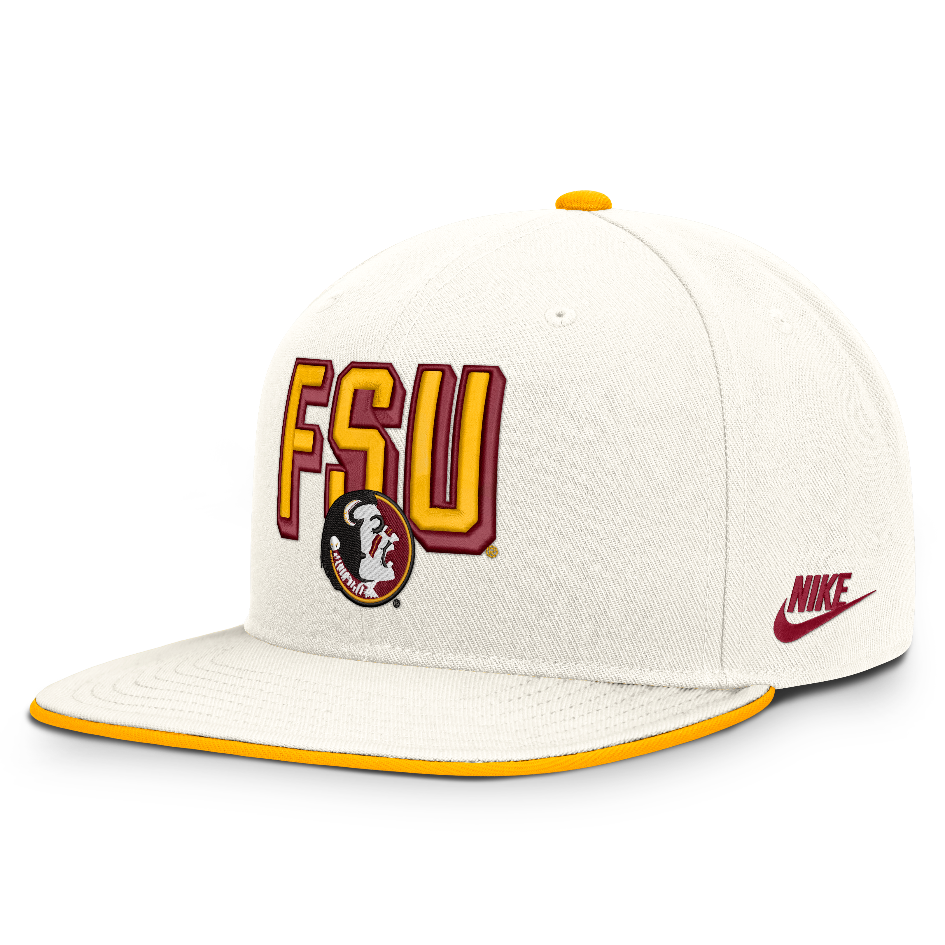 Men's Nike  White Florida State Seminoles Legacy Letter & Mascot Pro Snapback Hat