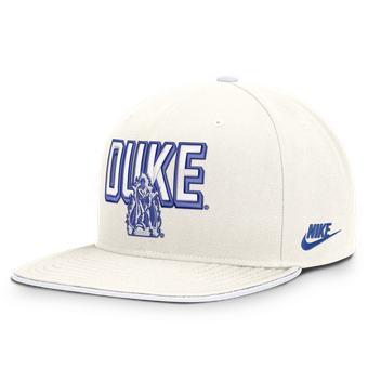 Men's Nike  White Duke Blue Devils Legacy Letter & Mascot Pro Snapback Hat