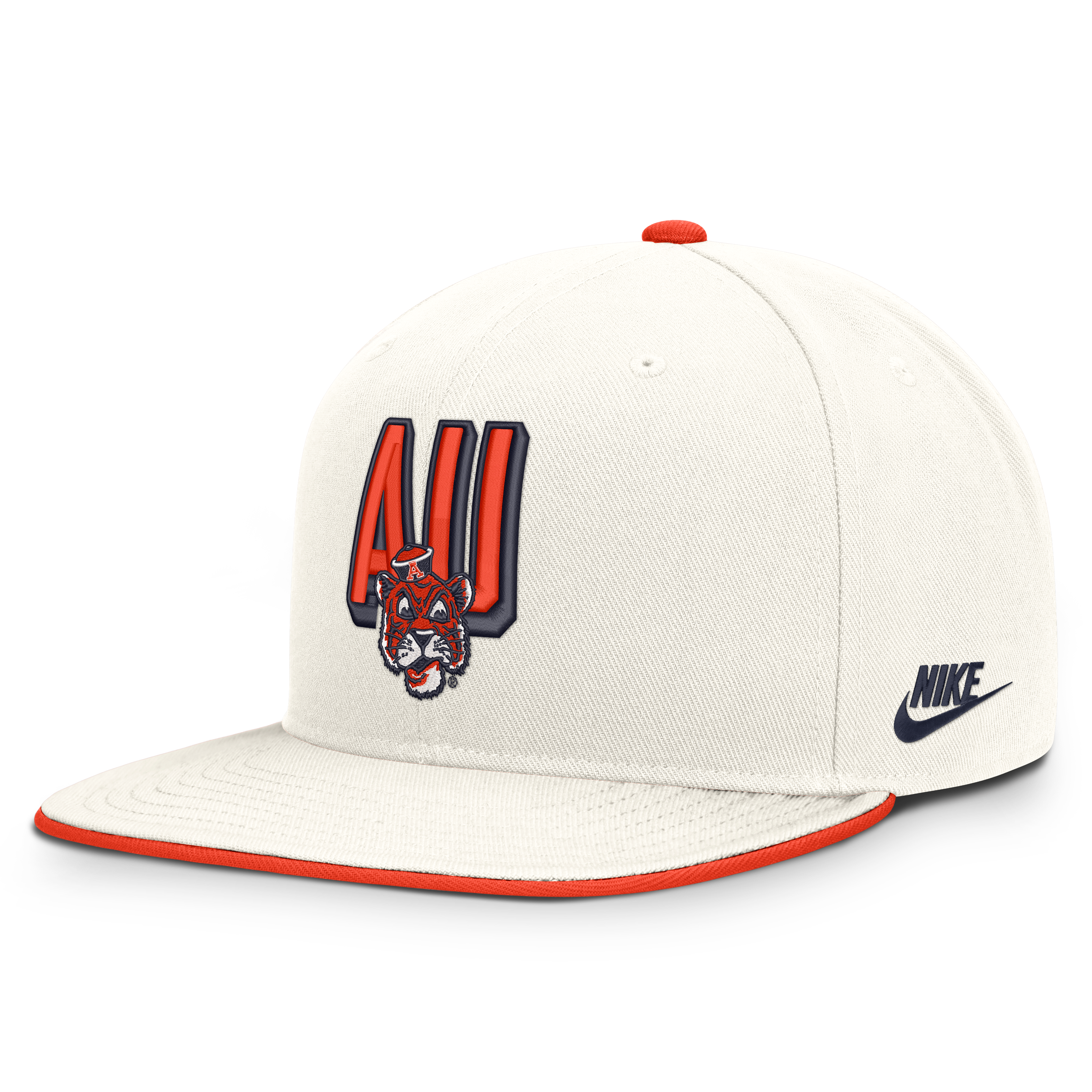 Men's Nike  White Auburn Tigers Legacy Letter & Mascot Pro Snapback Hat