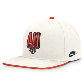 Men's Nike  White Auburn Tigers Legacy Letter & Mascot Pro Snapback Hat