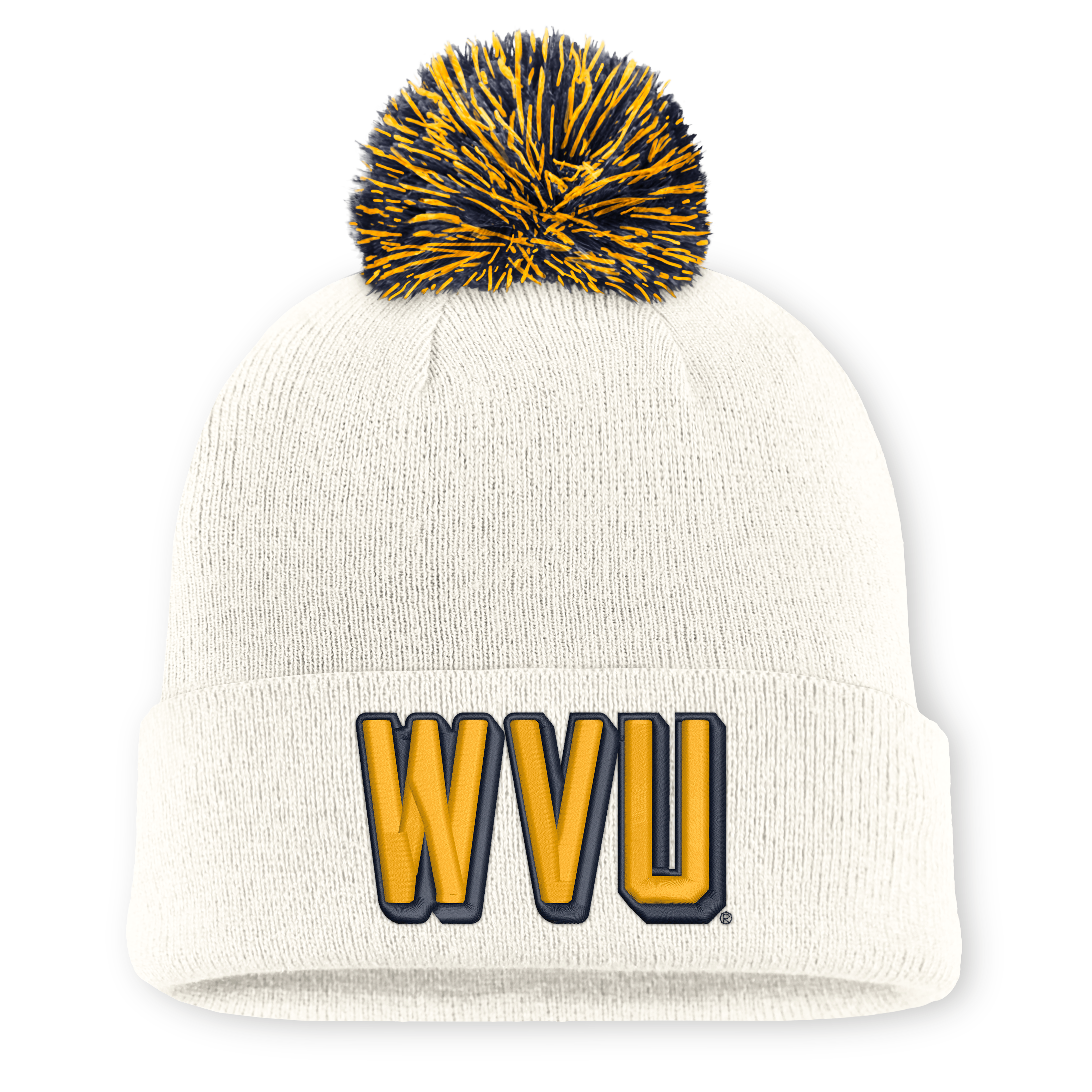 Unisex Nike White West Virginia Mountaineers Letter Mascot Knit Hat with Pom