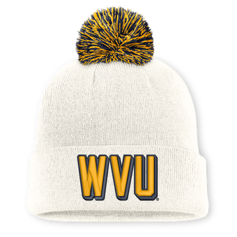 Unisex Nike White West Virginia Mountaineers Letter Mascot Knit Hat with Pom