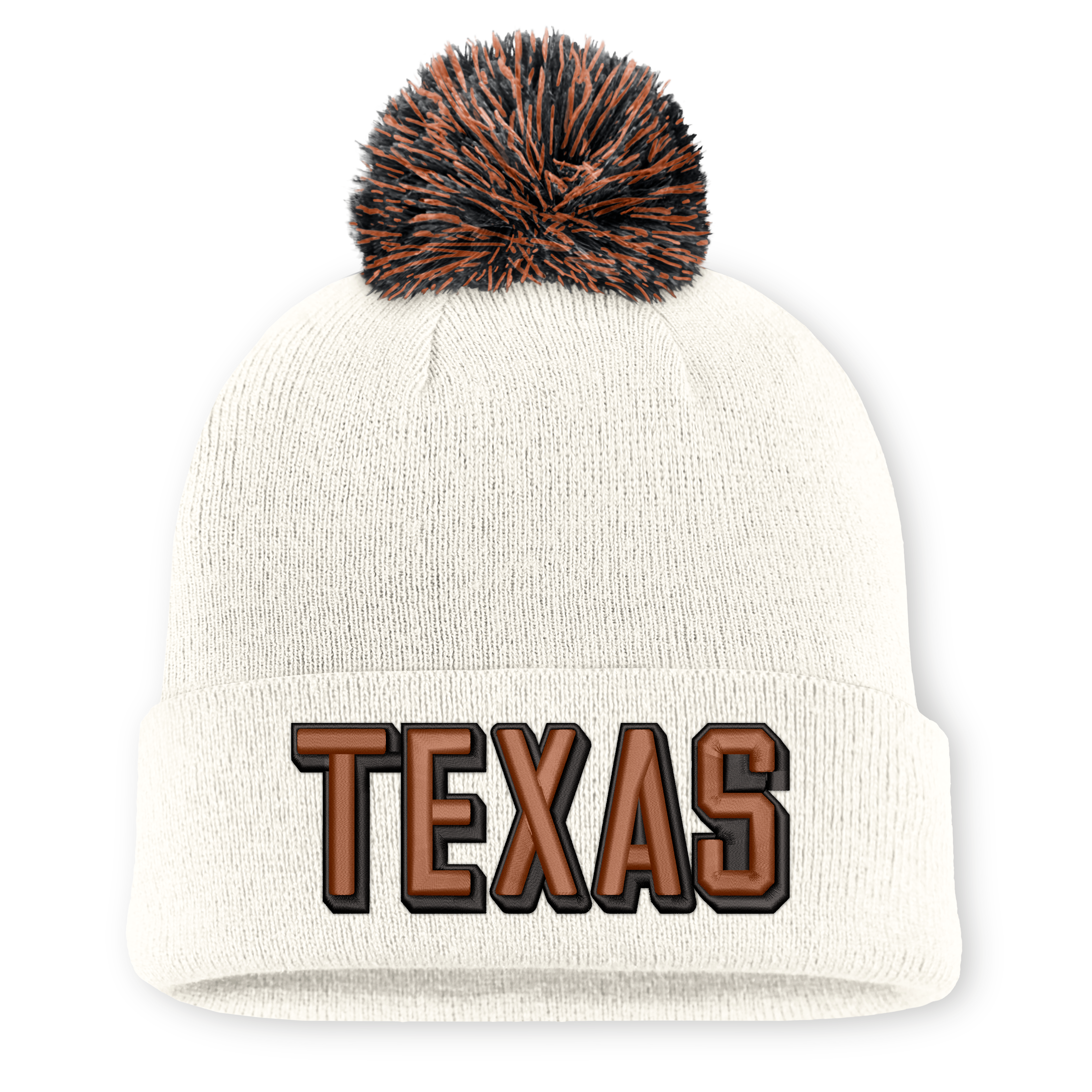 Unisex Nike White Texas Longhorns Letter Mascot Knit Hat with Pom