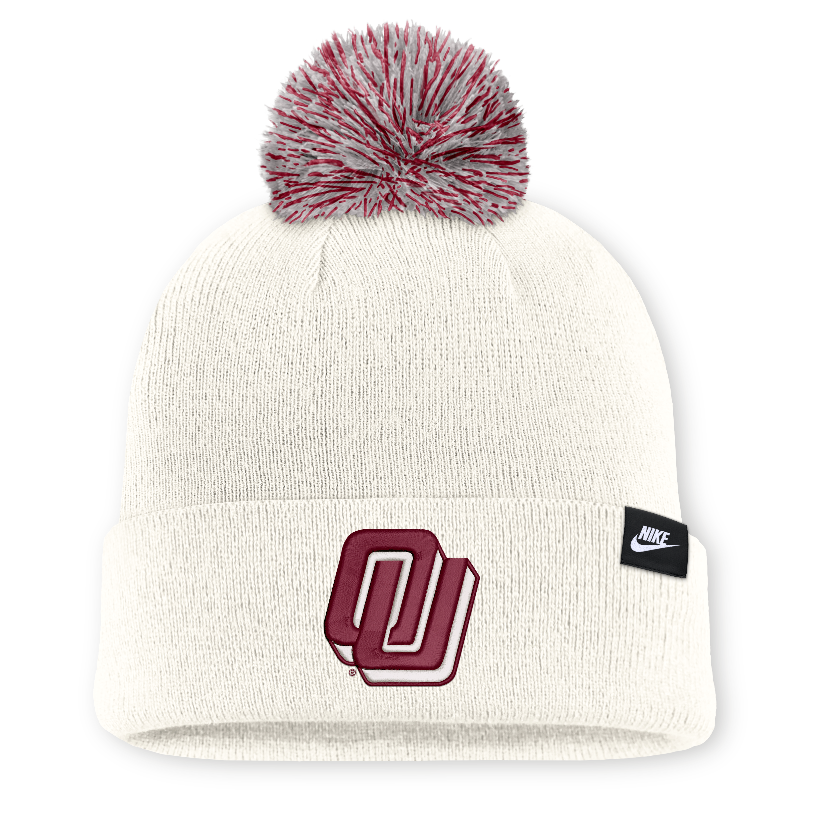 Unisex Nike White Oklahoma Sooners Letter Mascot Knit Hat with Pom