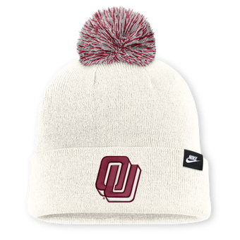 Unisex Nike White Oklahoma Sooners Letter Mascot Knit Hat with Pom