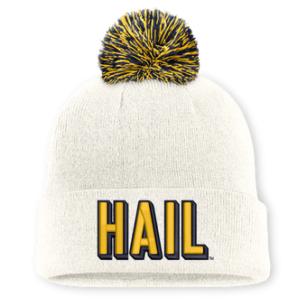 Unisex Nike White Michigan Wolverines Letter Mascot Knit Hat with Pom