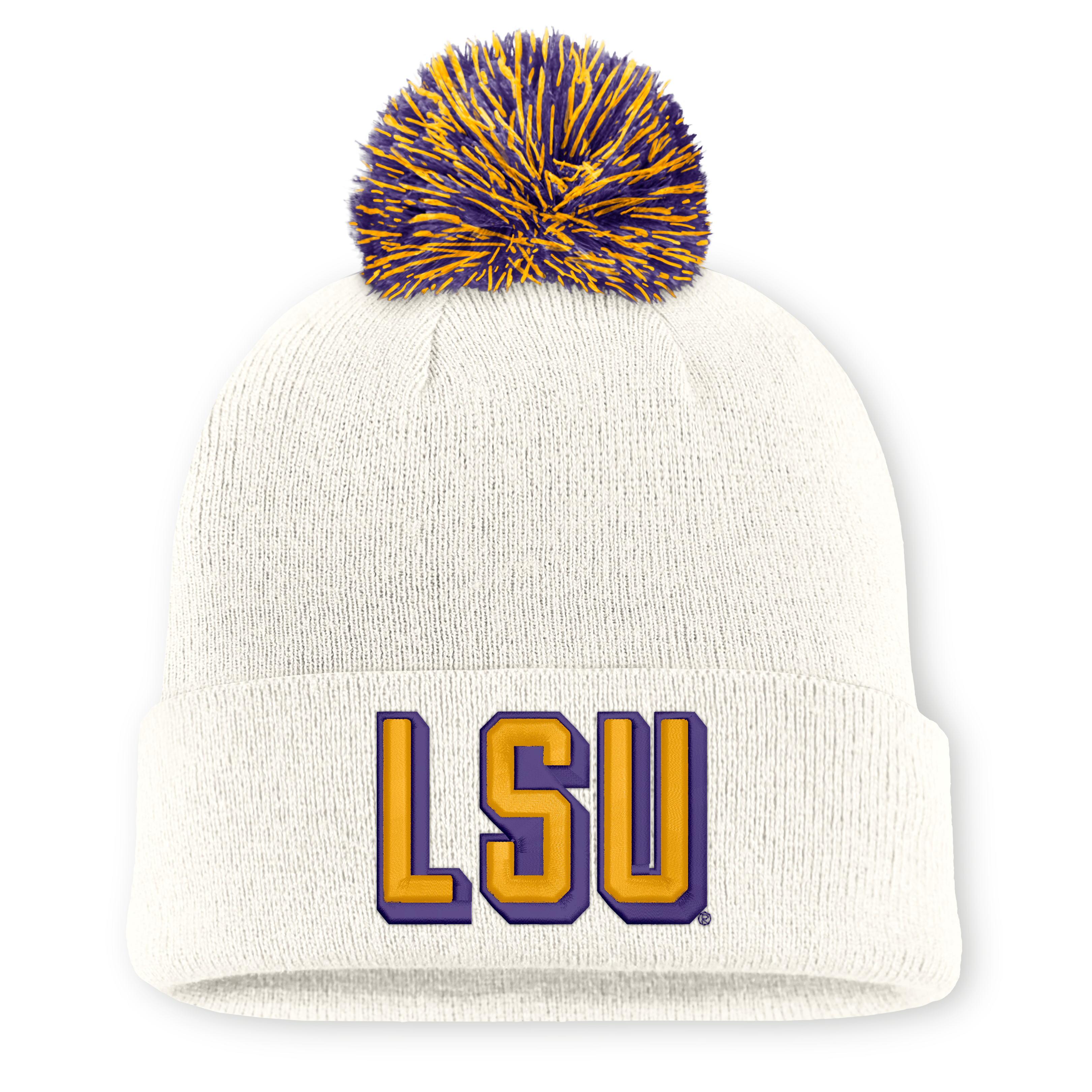 Unisex Nike LSU Tigers Letter Mascot Knit Hat with Pom