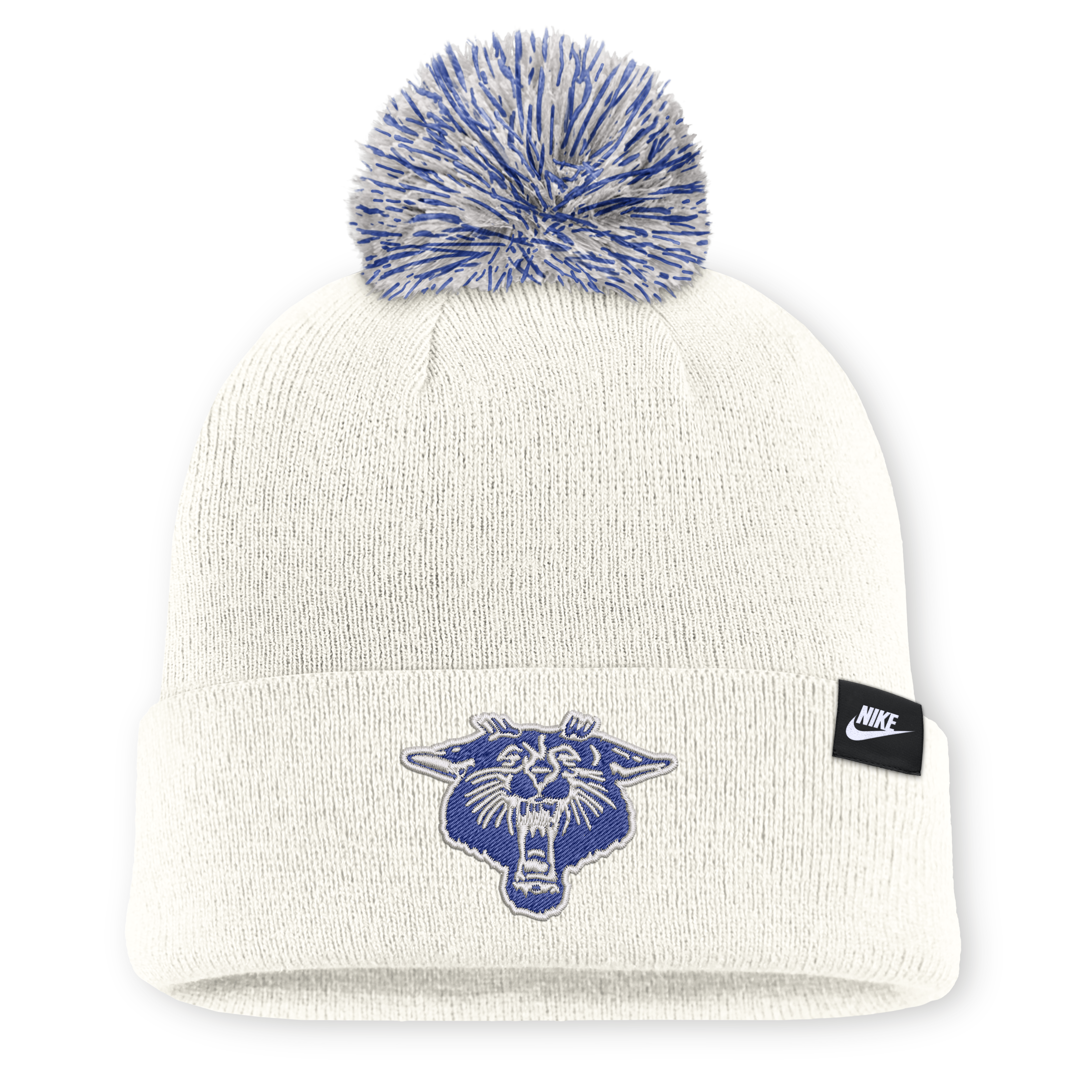 Unisex Nike White Kentucky Wildcats Letter Mascot Knit Hat with Pom
