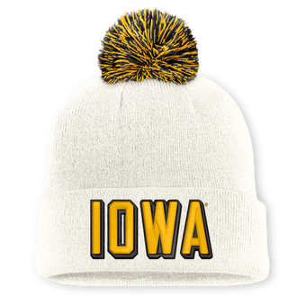 Unisex Nike Iowa Hawkeyes Letter Mascot Knit Hat with Pom