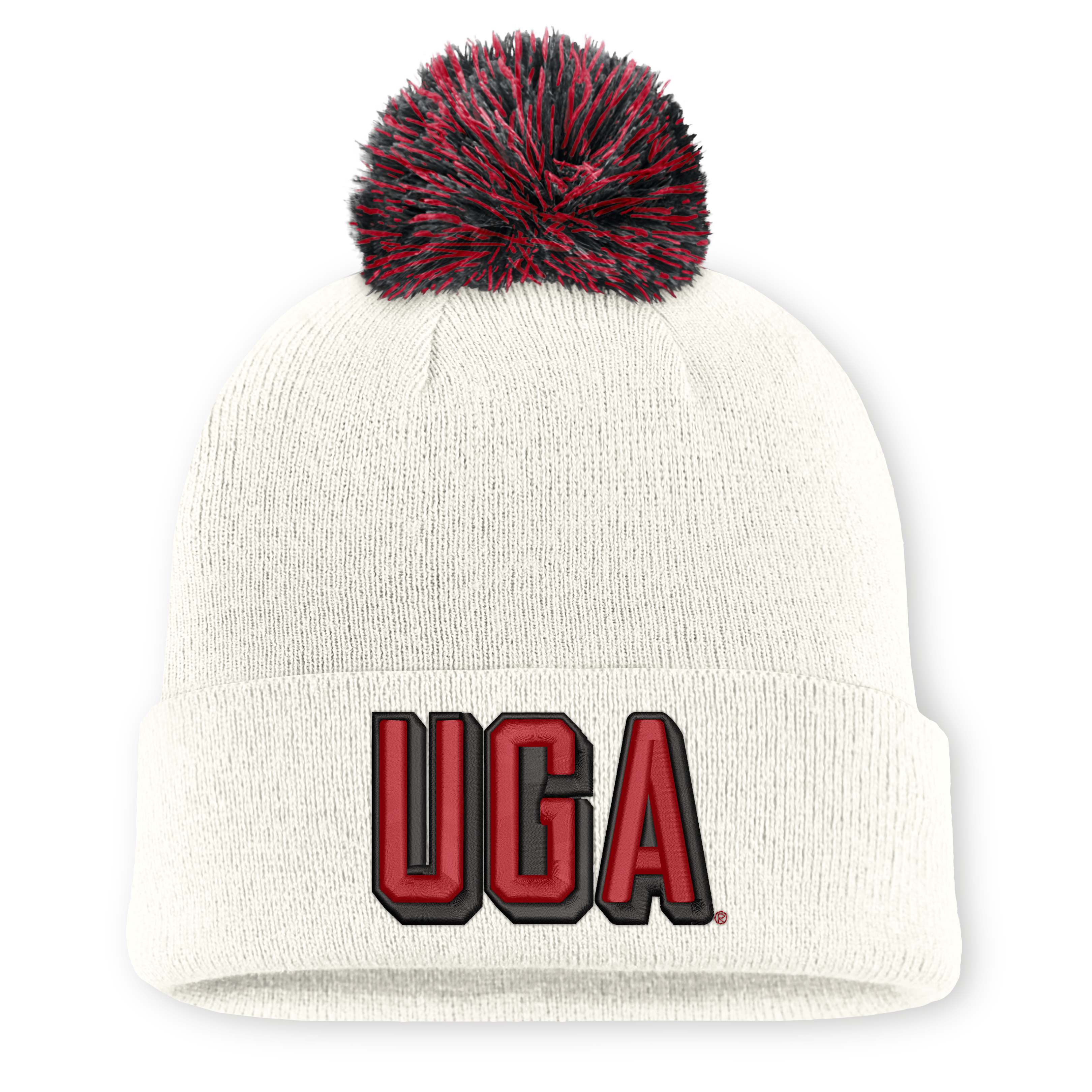 Unisex Nike White Georgia Bulldogs Letter Mascot Knit Hat with Pom