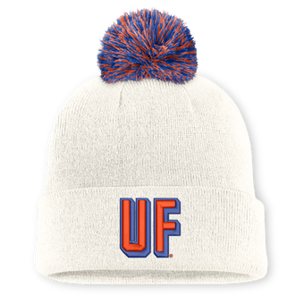 Unisex Nike White Florida Gators Letter Mascot Knit Hat with Pom