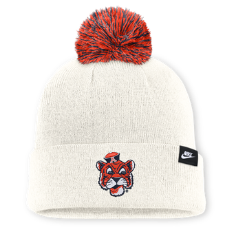 Unisex Nike White Auburn Tigers Letter Mascot Knit Hat with Pom