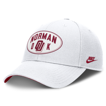 Unisex Nike  Off White Oklahoma Sooners Legacy Letter & Location Rise Adjustable Hat