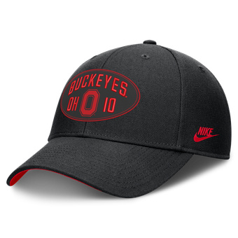 Unisex Nike  Black Ohio State Buckeyes Legacy Letter & Location Rise Adjustable Hat