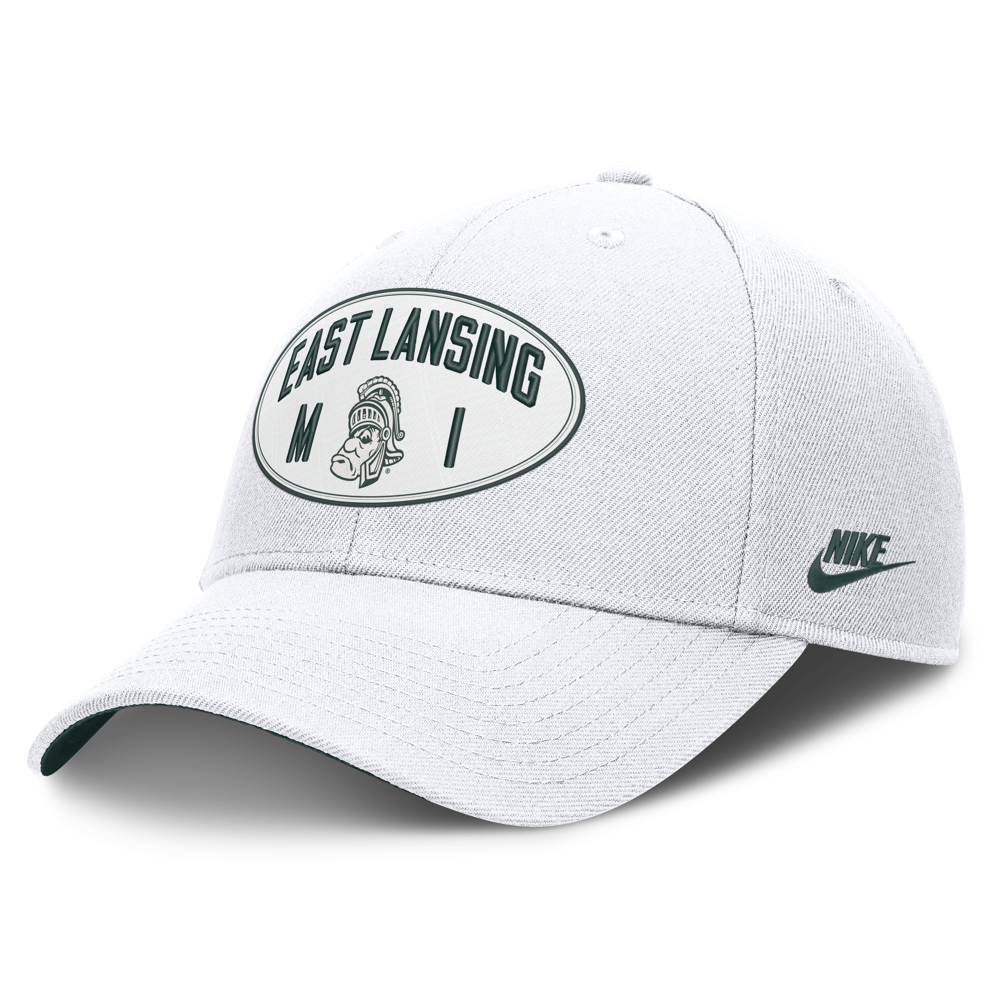 Unisex Nike  Off White Michigan State Spartans Legacy Letter & Location Rise Adjustable Hat
