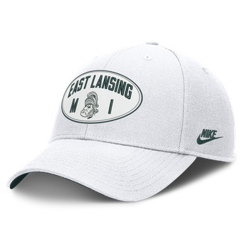 Unisex Nike  Off White Michigan State Spartans Legacy Letter & Location Rise Adjustable Hat
