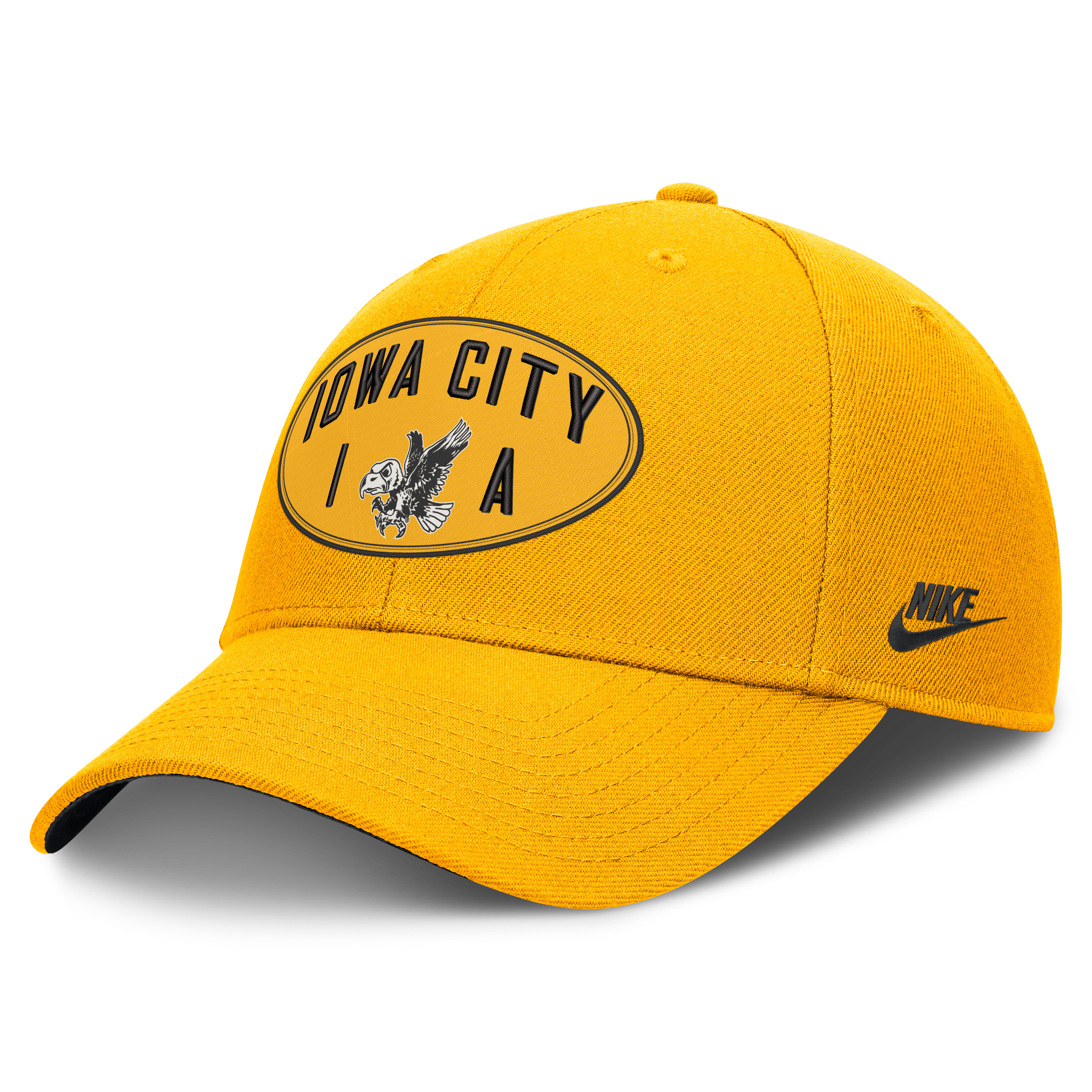 Unisex Nike Gold Iowa Hawkeyes Legacy Letter & Location Rise Adjustable Hat