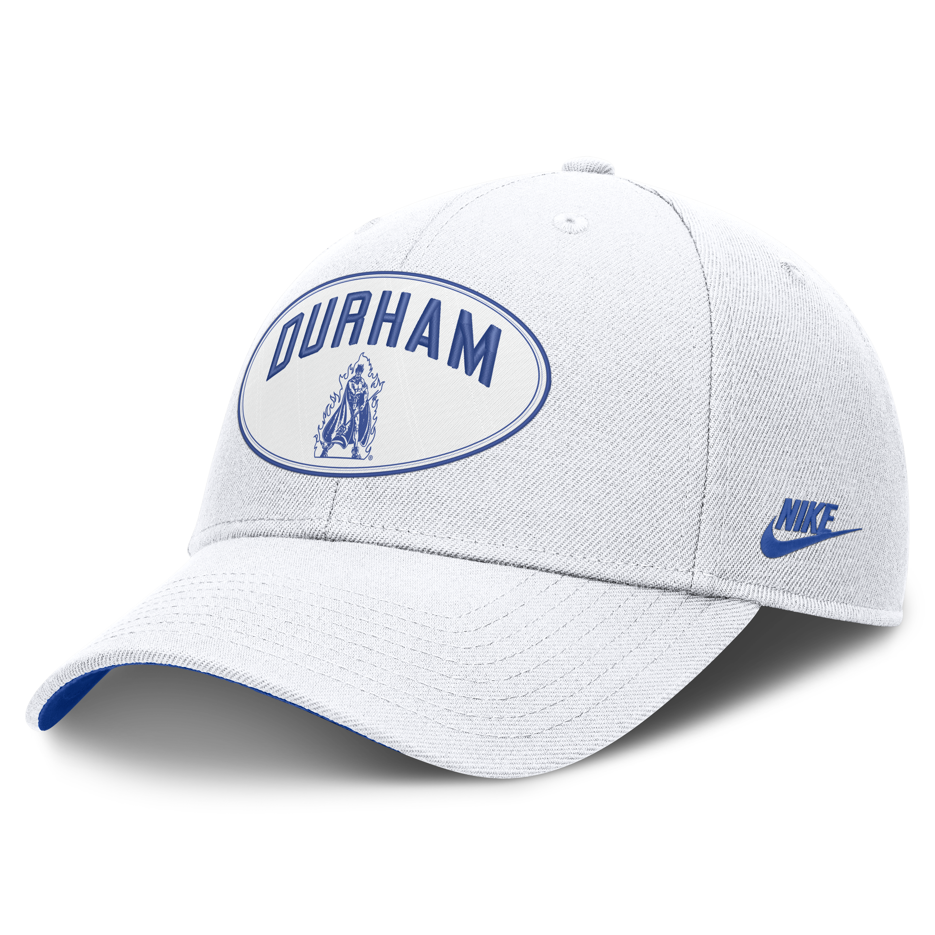 Unisex Nike  Off White Duke Blue Devils Legacy Letter & Location Rise Adjustable Hat