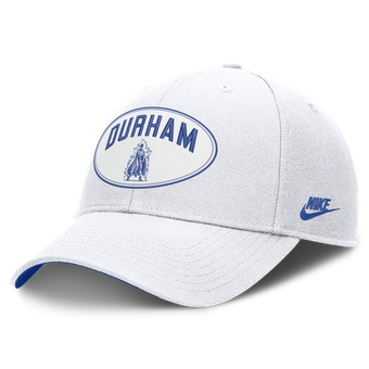 Unisex Nike  Off White Duke Blue Devils Legacy Letter & Location Rise Adjustable Hat