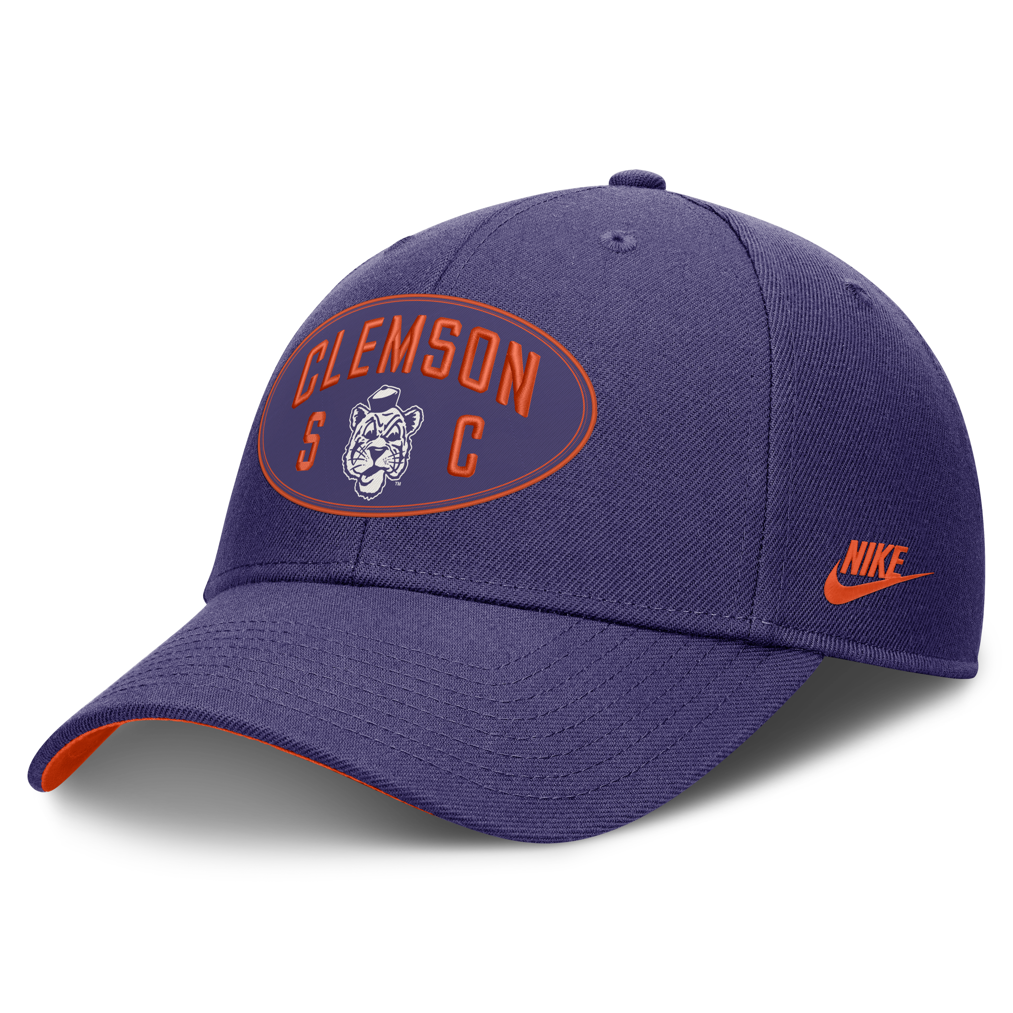 Unisex Nike  Purple Clemson Tigers Legacy Letter & Location Rise Adjustable Hat