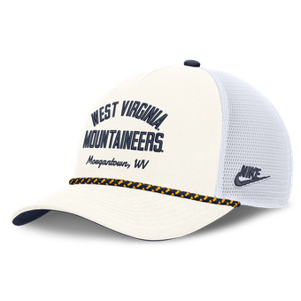Unisex Nike White West Virginia Mountaineers Mascot Rope Trucker Adjustable Hat