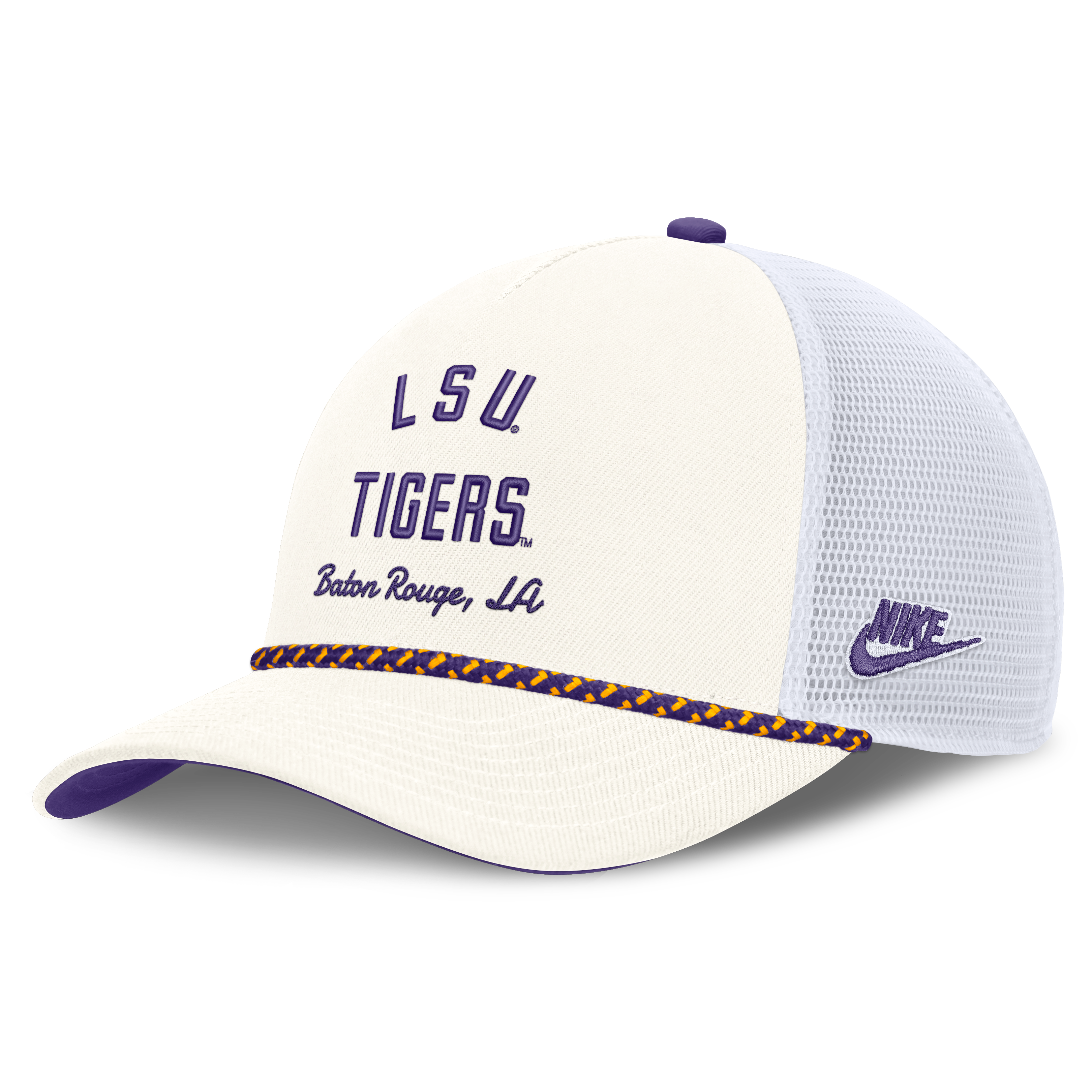 Unisex Nike White LSU Tigers Mascot Rope Trucker Adjustable Hat