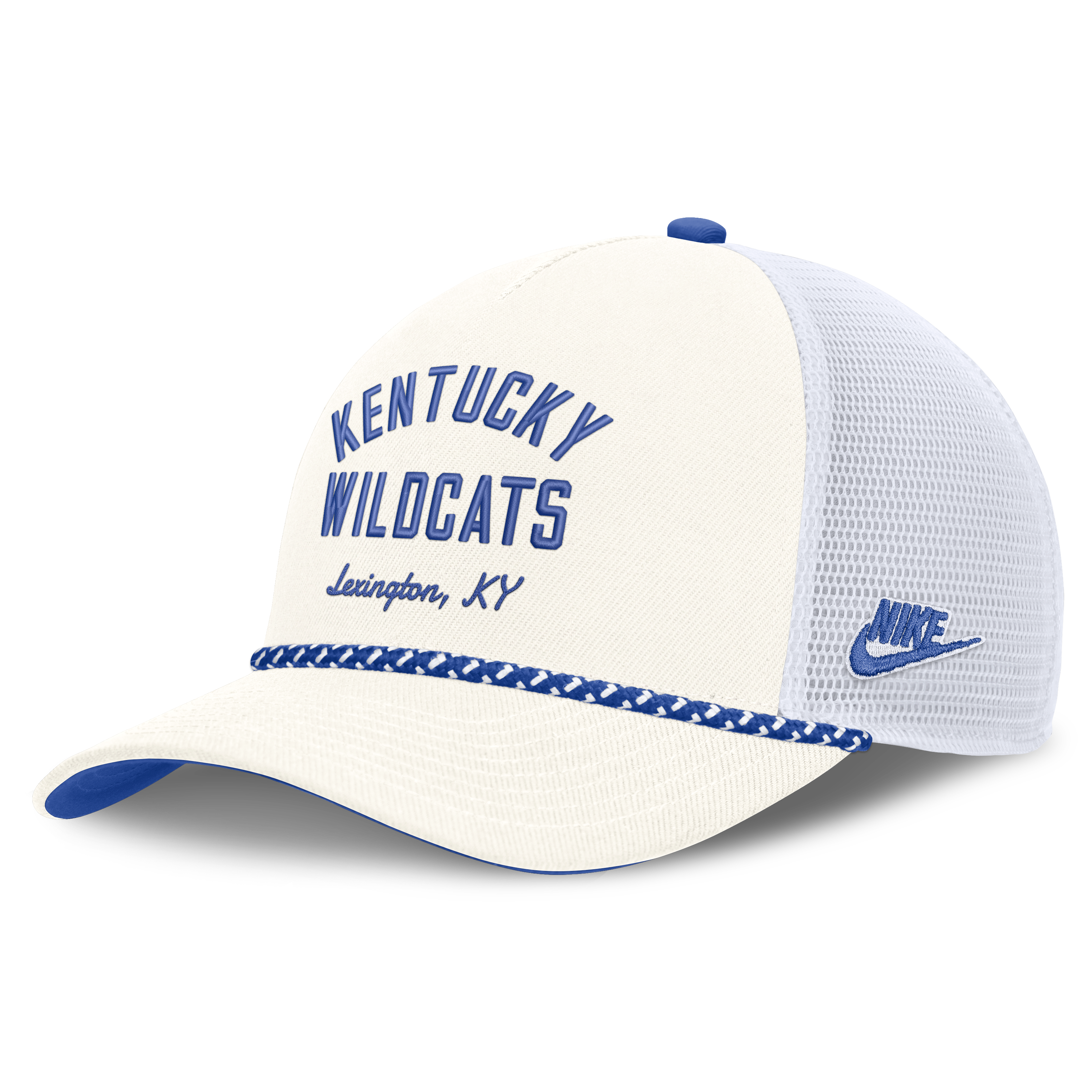 Unisex Nike White Kentucky Wildcats Mascot Rope Trucker Adjustable Hat