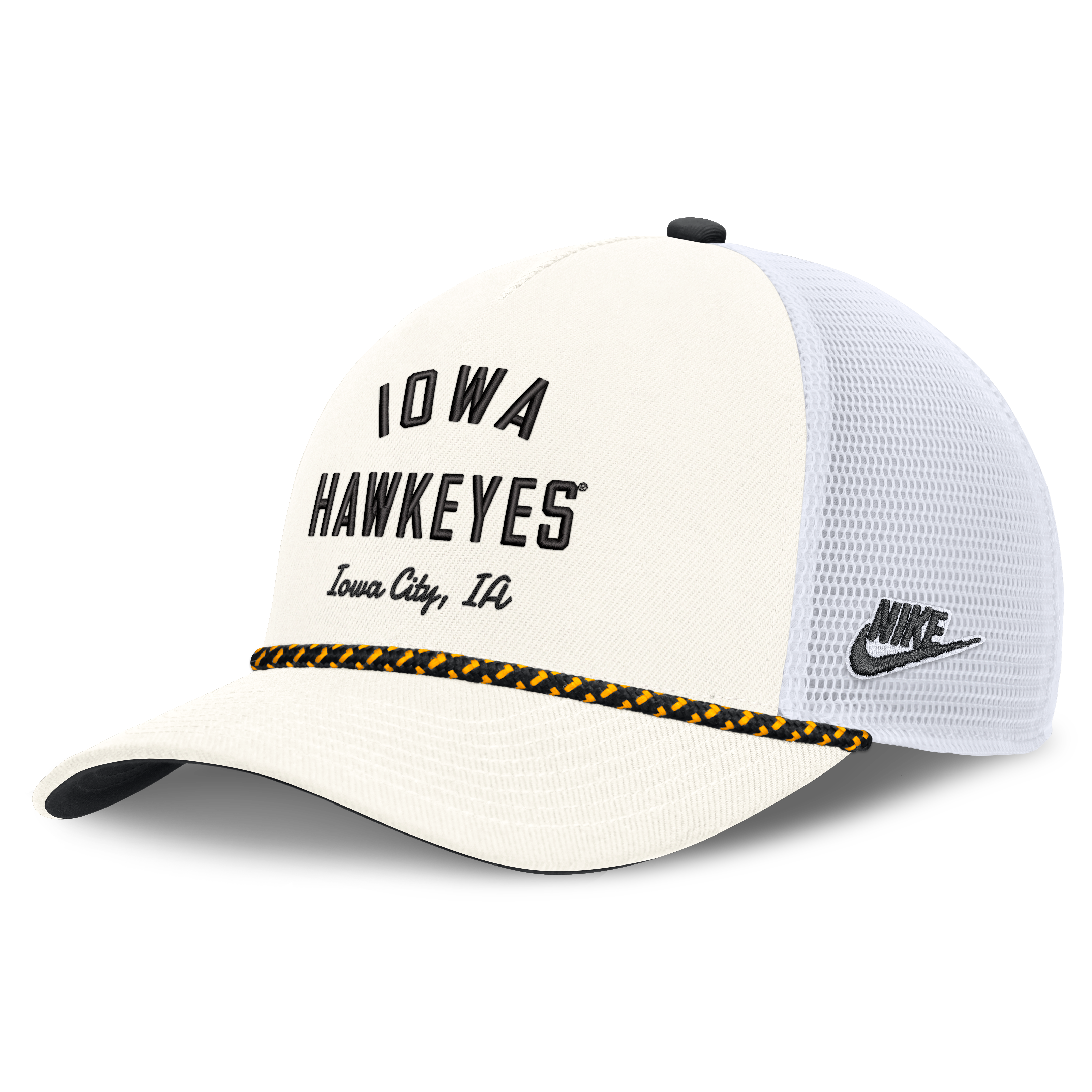 Unisex Nike White Iowa Hawkeyes Mascot Rope Trucker Adjustable Hat