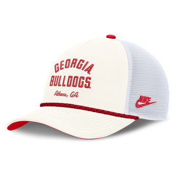 Unisex Nike White Georgia Bulldogs Mascot Rope Trucker Adjustable Hat