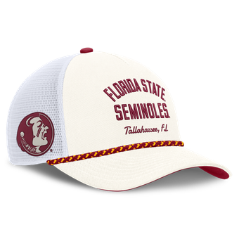 Unisex Nike White Florida State Seminoles Mascot Rope Trucker Adjustable Hat