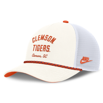 Unisex Nike White Clemson Tigers Mascot Rope Trucker Adjustable Hat