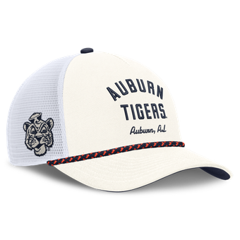Unisex Nike White Auburn Tigers Mascot Rope Trucker Adjustable Hat