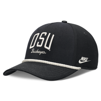 Unisex Nike Black Ohio State Buckeyes Letter Rope Rise Adjustable Hat