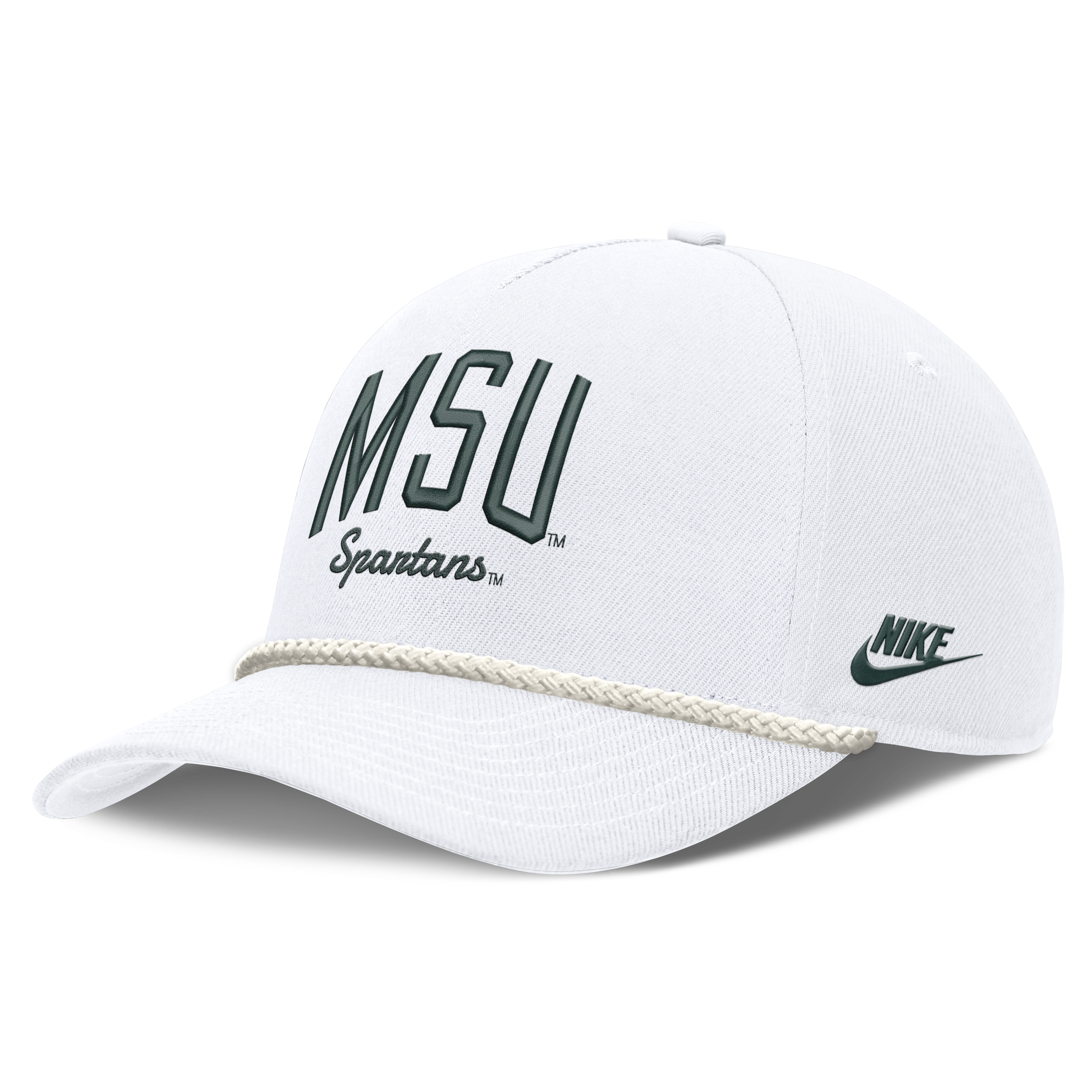 Unisex Nike White Michigan State Spartans Letter Rope Rise Adjustable Hat