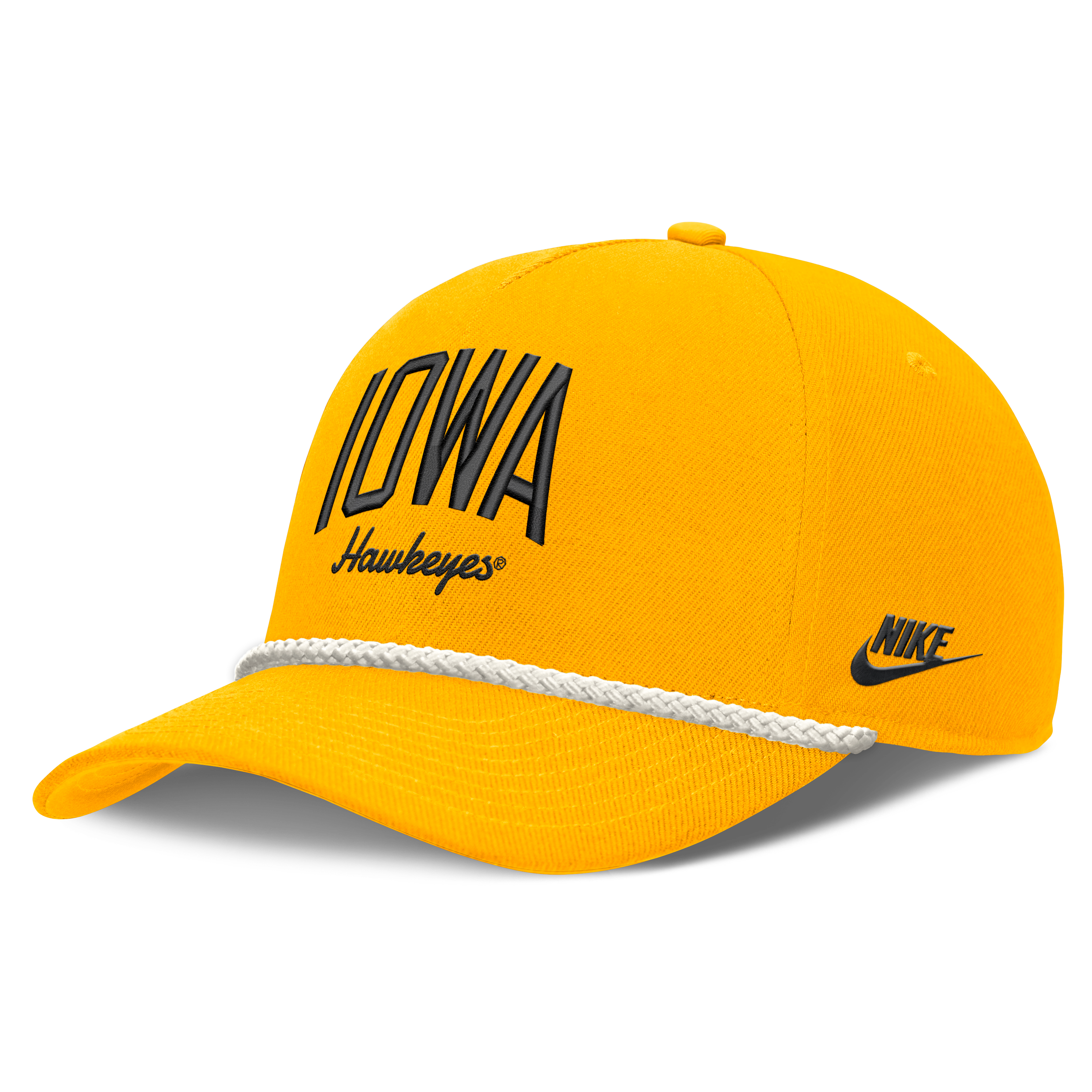 Unisex Nike Gold Iowa Hawkeyes Letter Rope Rise Adjustable Hat
