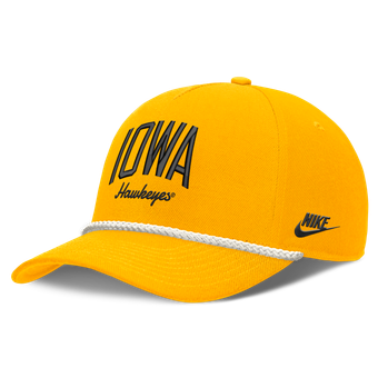 Unisex Nike Gold Iowa Hawkeyes Letter Rope Rise Adjustable Hat