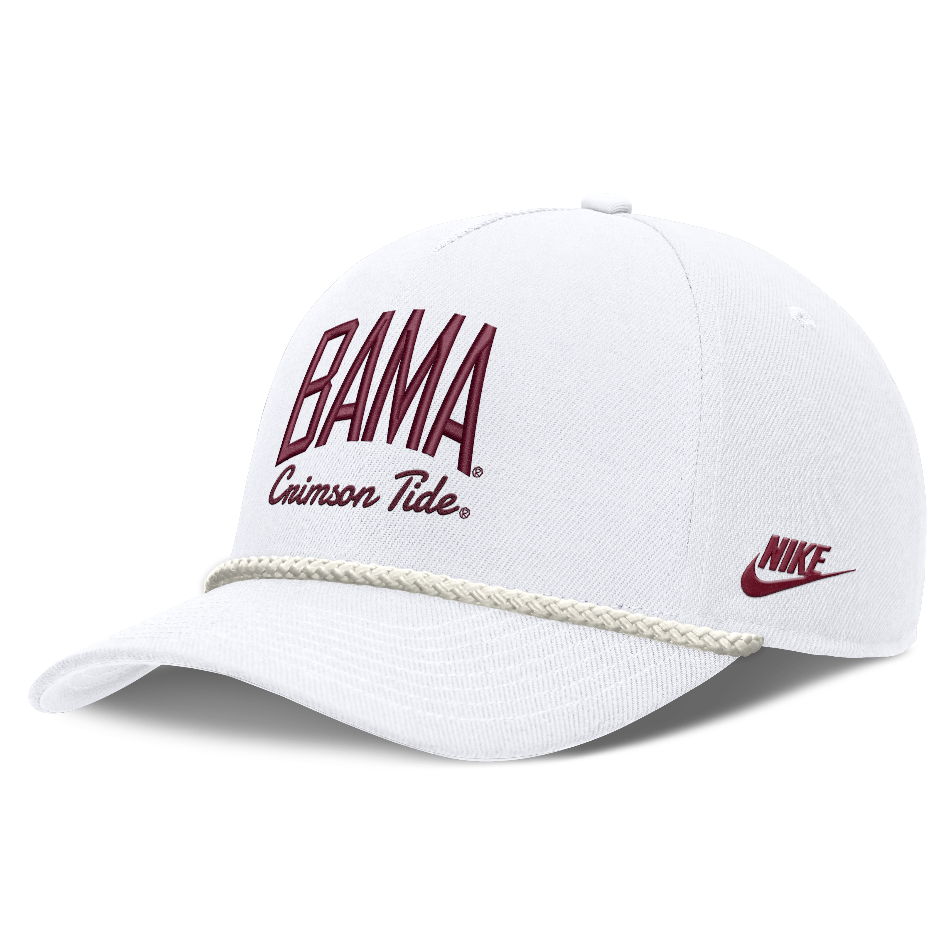 Unisex Nike White Alabama Crimson Tide Letter Rope Rise Adjustable Hat