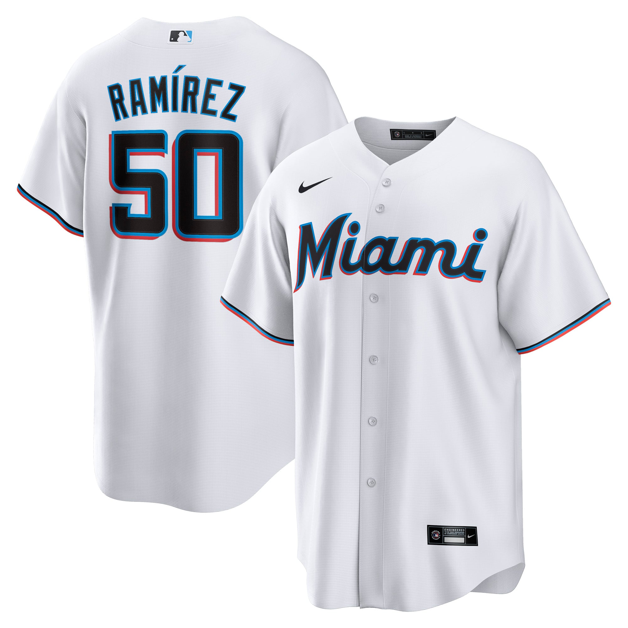Men's Nike Agustín Ramírez White Miami Marlins Home Replica Jersey