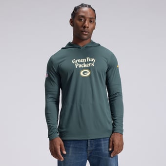 Men's Nike  Green Green Bay Packers 2026 Rivalries Collection Sideline Lightweight Hooded Long Sleeve Top