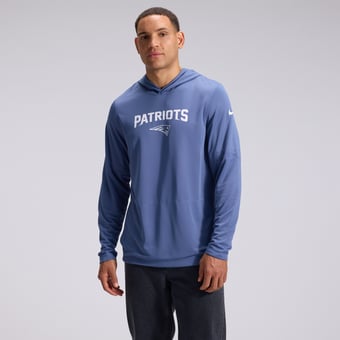 Men's Nike  Blue New England Patriots Rivalries Collection Sideline Lightweight Hooded Long Sleeve Top