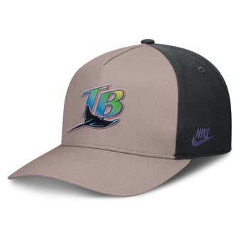 Men's Nike Light Brown/Black Tampa Bay Rays Cooperstown Rise A-Frame Adjustable Hat