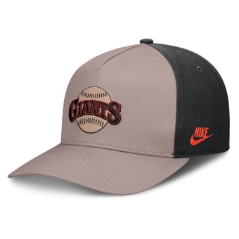 Men's Nike Light Brown/Black San Francisco Giants Cooperstown Rise A-Frame Adjustable Hat