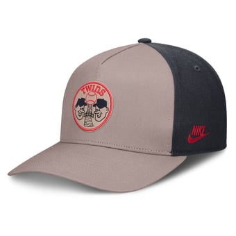 Men's Nike Light Brown/Navy Minnesota Twins Cooperstown Rise A-Frame Adjustable Hat